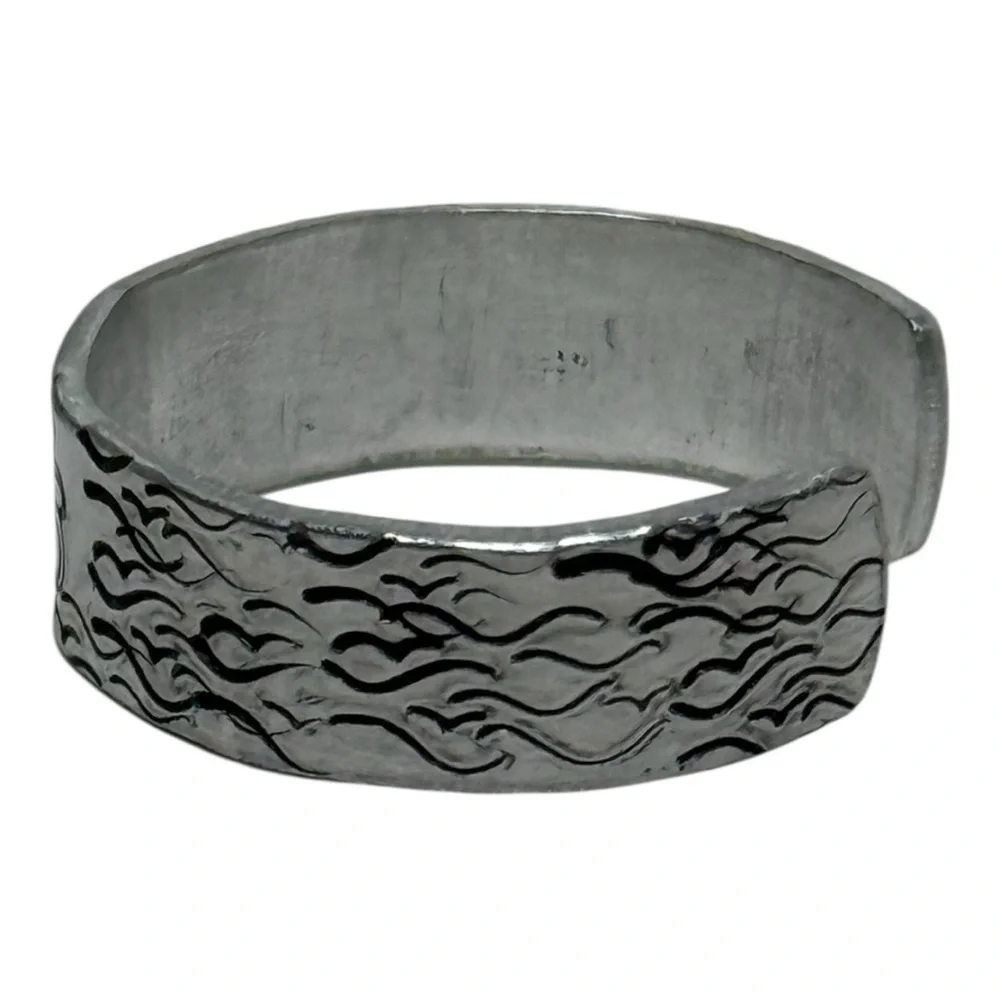 Handmade octopus in ocean silver hypoallergenic aluminum‎ adjustable cuff ring